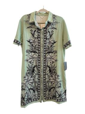 Max Studio Button Down Shift Dress Sz L